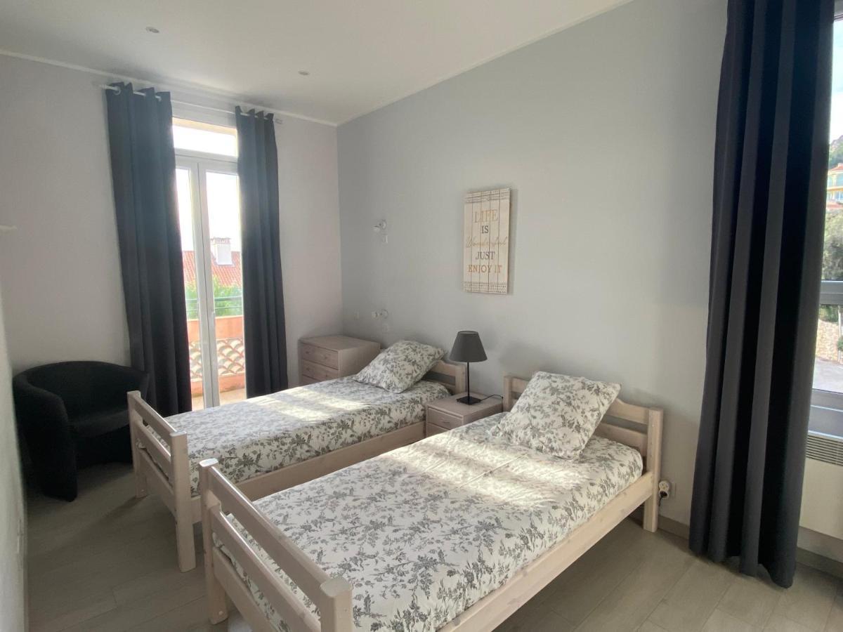 Agréable 3 pièces climatisé avec vue mer et parking Villefranche-sur-Mer Exterior foto